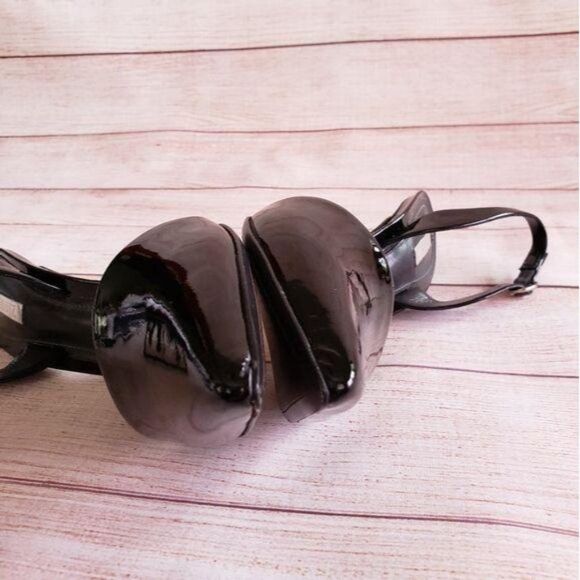 SCHUTZ Patent Leather Slingback Pointy Toe Stiletto Heels Black Women's Size 40 - Picture 9 of 10